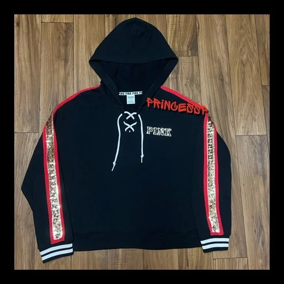 PINK VS 2017 FASHION SHOW BLING ROSES HOODIE AND JOGGERS SET - Picture 4 of 11